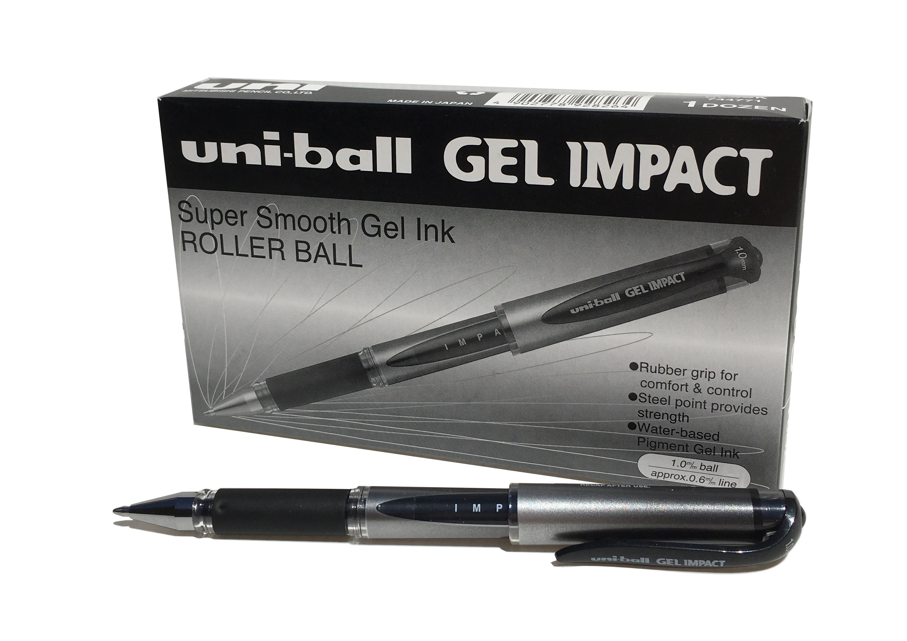 Pa Uni-ball UM153S Impact Gel Rollerball 1.0mm Tip 0.6mm Line Black Ref 9006050