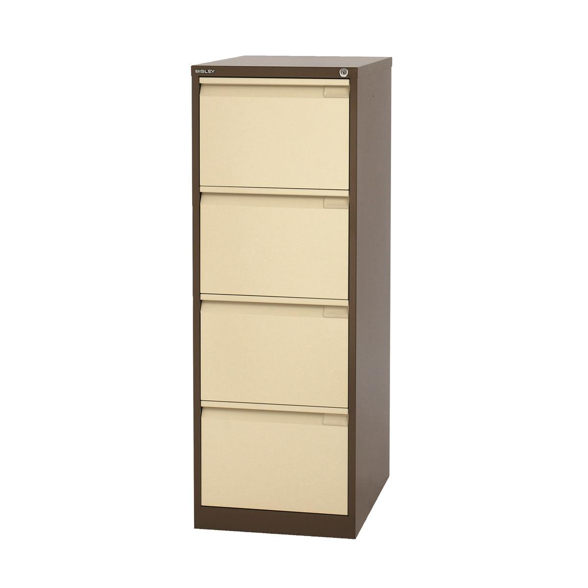 Bisley Filing Cabinet 4 Drawer 470x622x1321mm Coffee Cream Ref