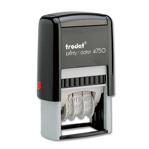Trodat Printy 4750//L2 Dater Stamp Textplate Paid in Blue Date in Red Ref 64297