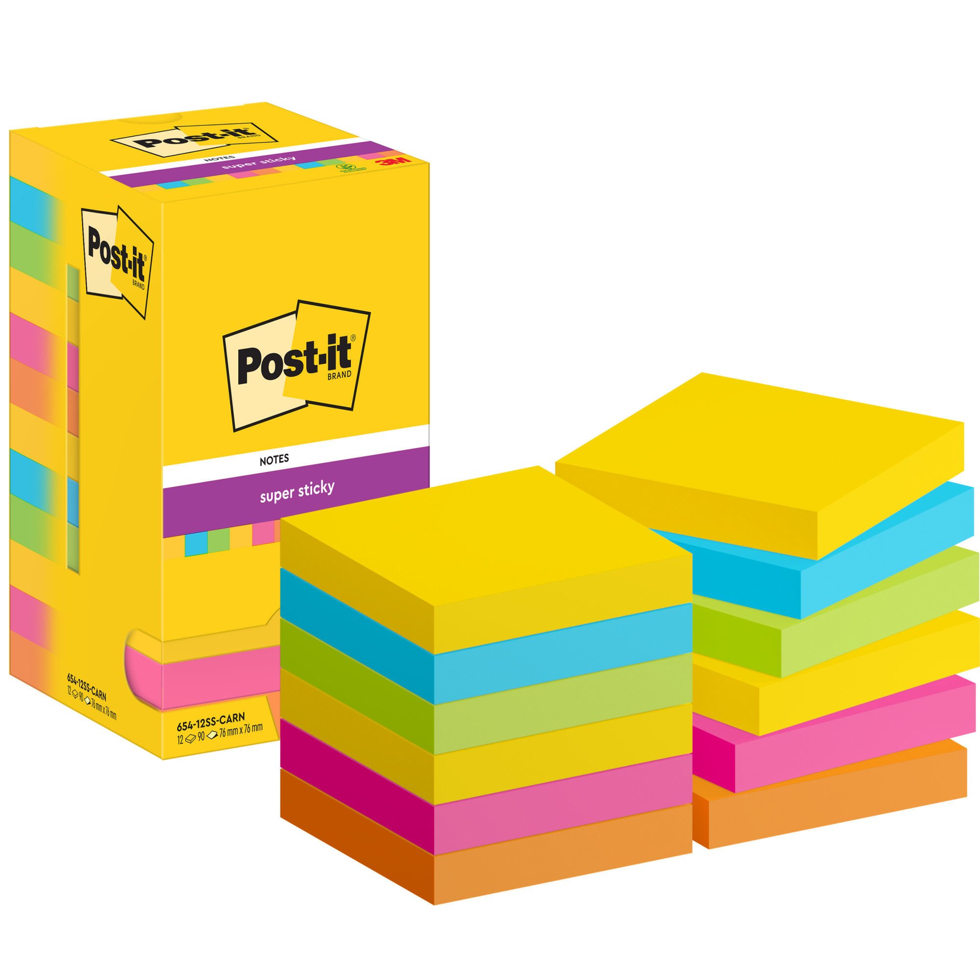 POST-IT SUPER STICKY NOTES, CARNIVAL COL