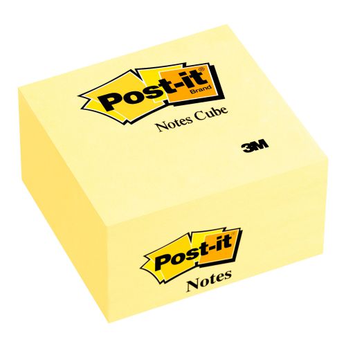 3M+Post-it+Notes+Cube+76x76mm+Pastel+Yellow+636-B