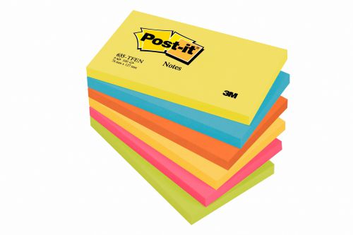3M+Post-it+Notes+76x127mm+Energetic+Colours+%28Pack+6%29+655-TFEN