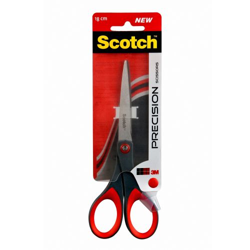 Scotch+Precision+Scissors+Stainless+Steel+Ambidextrous+Comfort+Handles+180mm+Red+Ref+1447