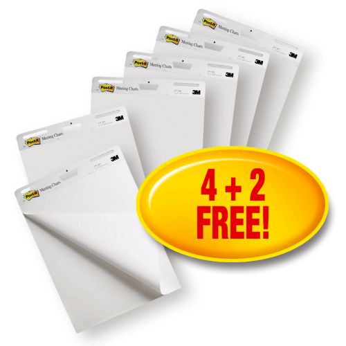 Post-it Super Sticky Plain Easel Pad 635x762mm 30 Sheet White (Pack of 6) 559-V6PK