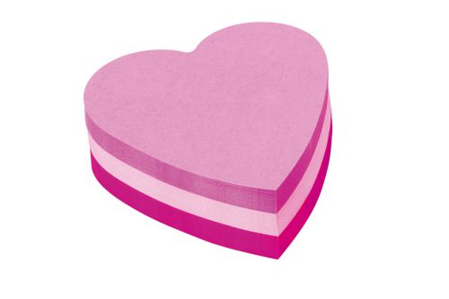 3M Post-it Notes Shape Pad Heart Pink Rainbow (Pack 12) 2007H