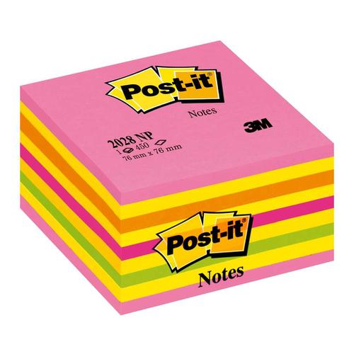 3M Post-it Notes Cube 76x76mm Neon Pink 2028-NP