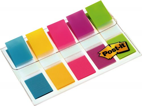 Post-it+Index+Small+Portable+Pack+W12.5xH43mm+Bright+Colours+Ref+683-5Cb+%5BPack+100%5D