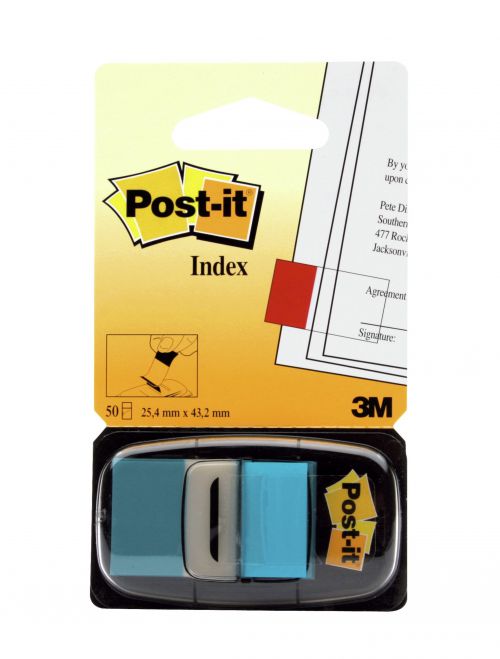3M+Post-it+Standard+Index+Flags+25mm+Bright+Blue+%28Pack+50%29+680-23