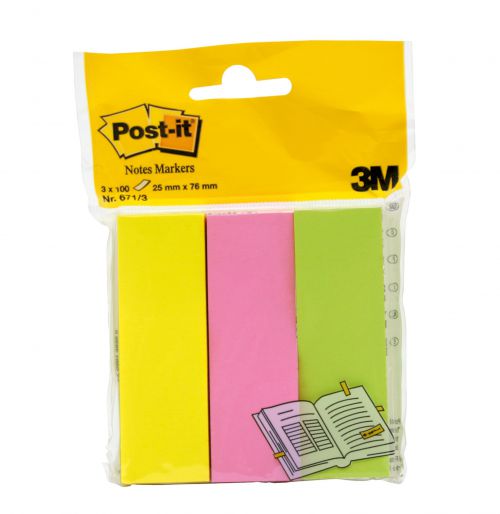 Post-it+Note+Markers+100+each+of+Yellow+Pink+and+Green+Ref+6713+%5BPack+3%5D