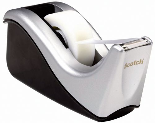 Scotch Magic Tape Contour Dispenser Desktop Weighted with 1 Roll 19mmx33m Grey Ref C60-ST