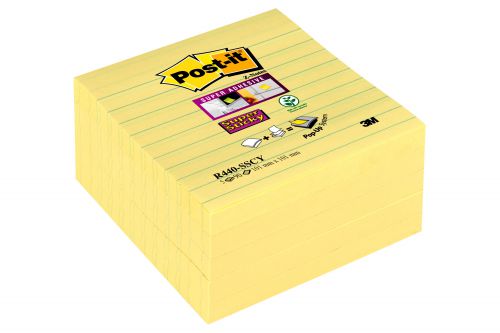 3M+Post-it+Super+Sticky+Z-Notes+101x101mm+Canary+Yellow+Lined+%28Pack+5%29+R440-SSCY-EU