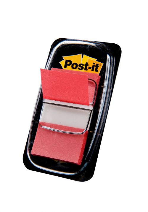Post-it+Index+Flags+Repositionable+25x43mm+12x50+Tabs+Red+%28Pack+600%29+7100089833