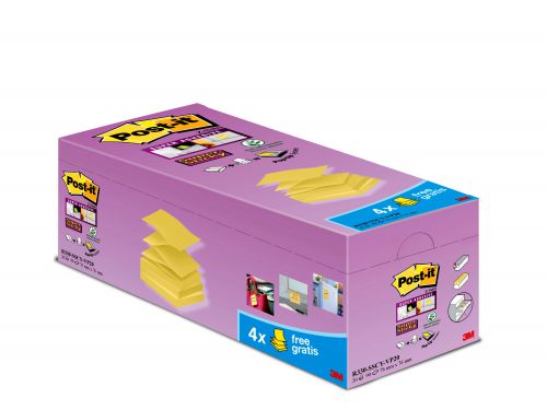 Post-it+Super+Sticky+Canary+Yellow+Z-Notes+R330-SSCYVP20+76x76mm+%2814%2B6+FREE%29