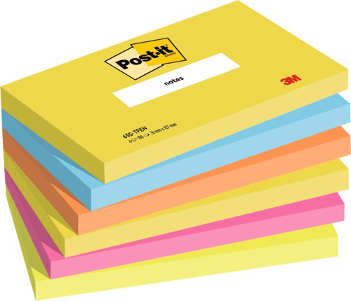 Post-it+Notes+76x127mm+100+Sheets+Energetic+Colours+%28Pack+6%29+655TF+-+7100172314