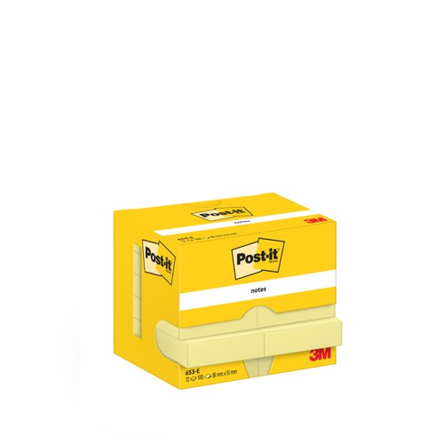 Post-it+Canary+Yellow+Notes+Pad+of+100+Sheets+38x51mm+Ref+653E+%5BPack+12%5D