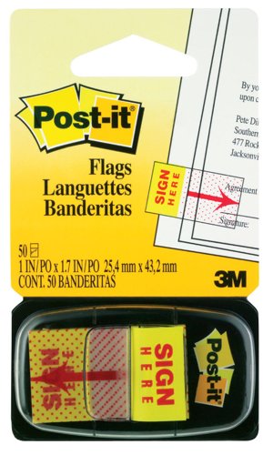Post-it+25mm+Sign+Here+Index+Tab+Pk50