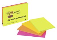 Post-it Super Sticky Meeting Pad 149x98mm 45 Sheets Neon Colours (Pack 4) 6445-SSP