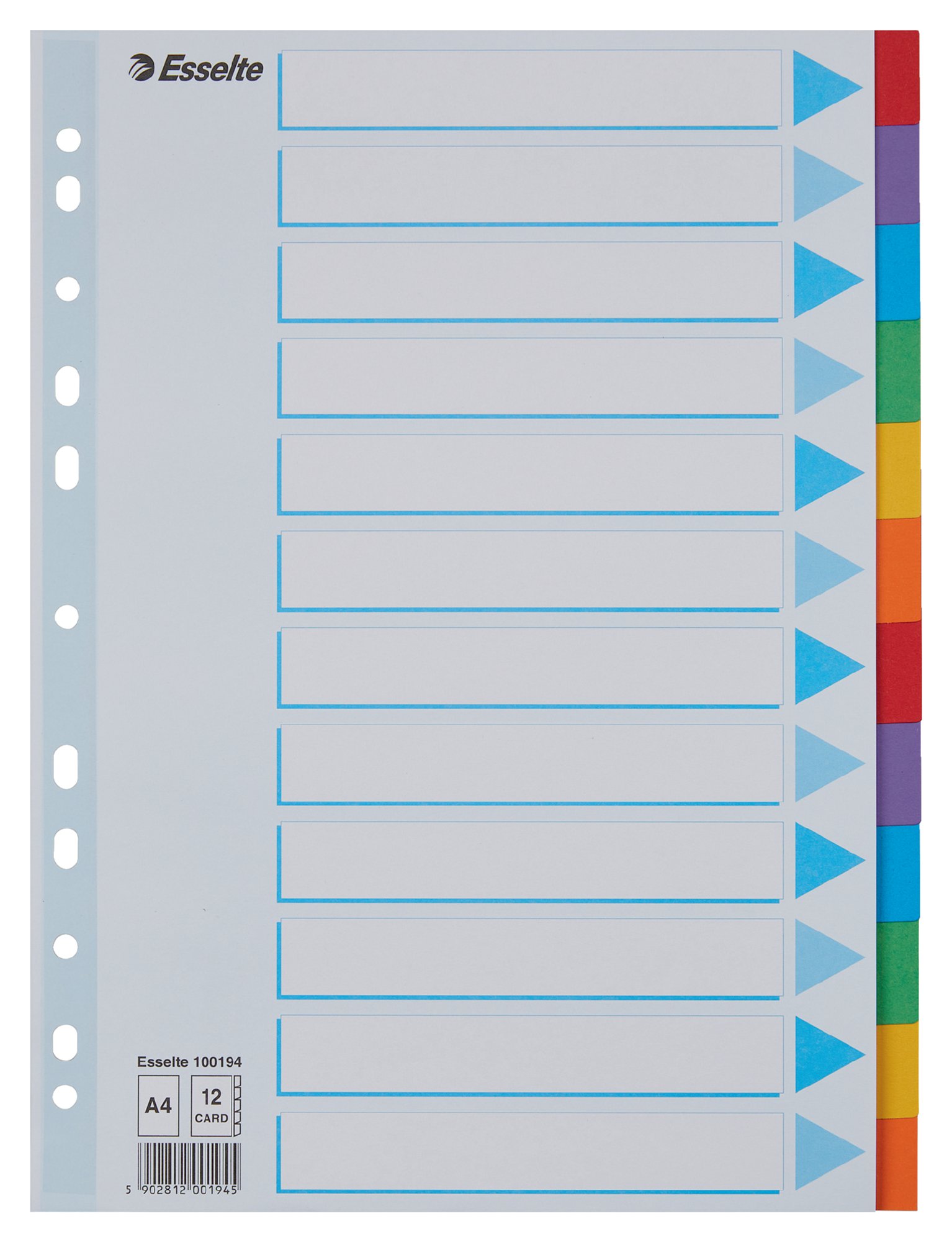 E:DIVIDER CARD A4 12TABS