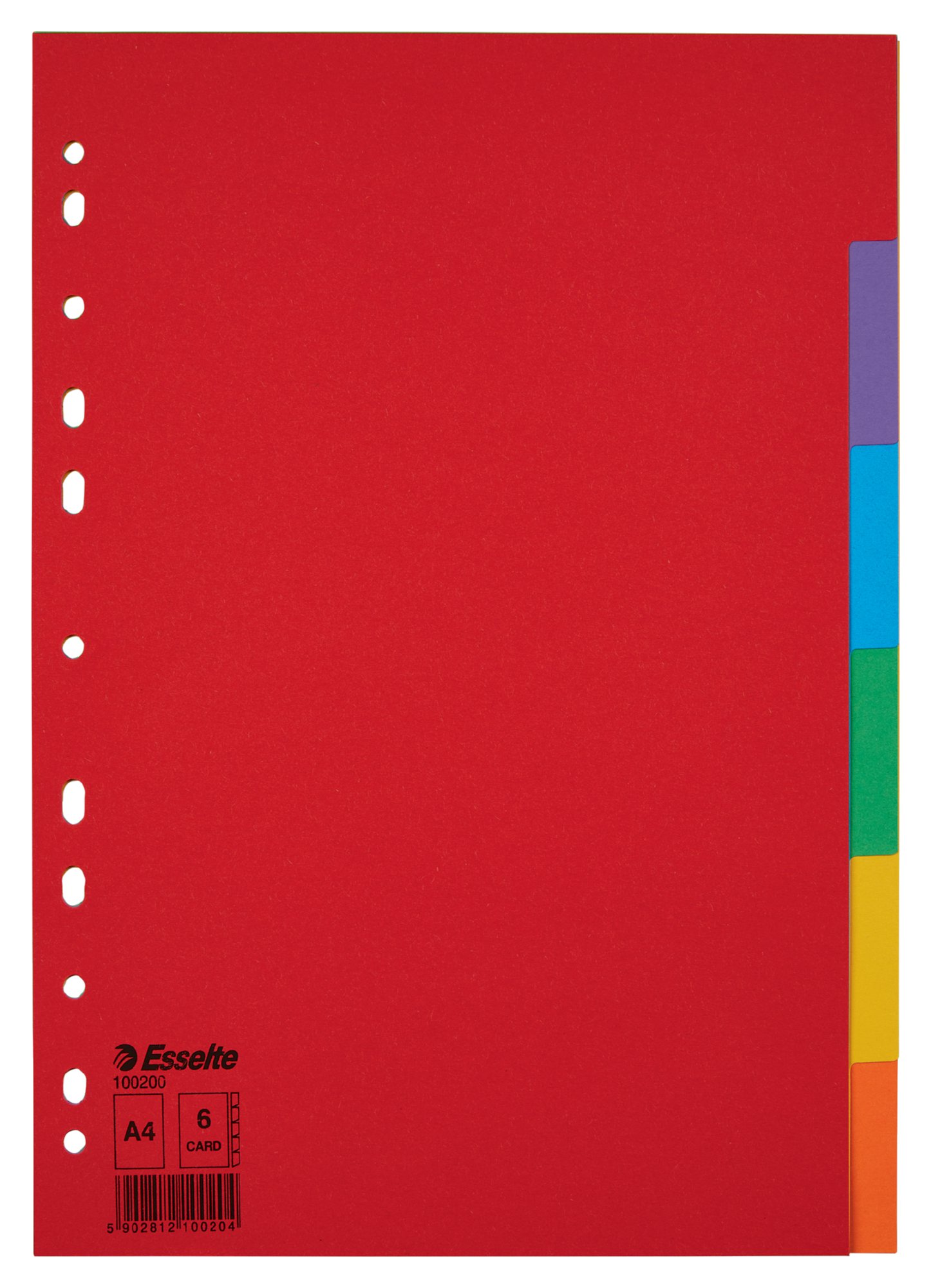 E:DIVIDER CARD ECO A4 6TABS MULTICOLOR