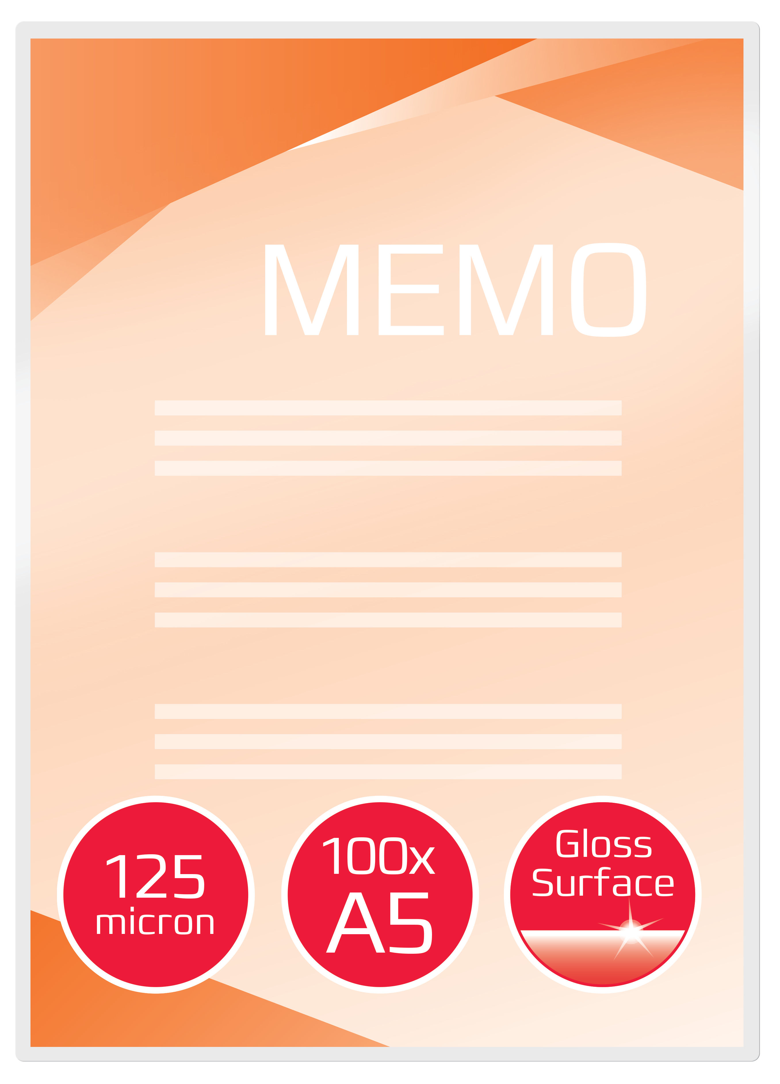 G:LAM.POUCH A5 125MIC WHITE 100PCS