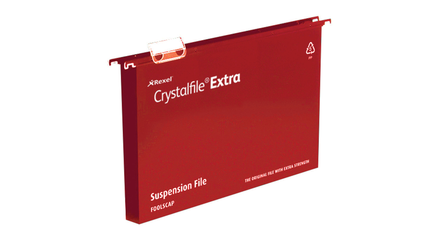 Rexel Crystalfile Extra Foolscap Suspension File Polypropylene 30mm Red (Pack 25)