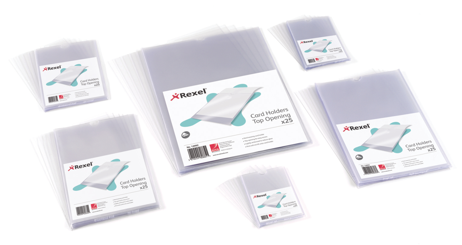 Rexel Nyrex Card Holder Polypropylene 127x65mm Top Opening Clear (Pack 25)