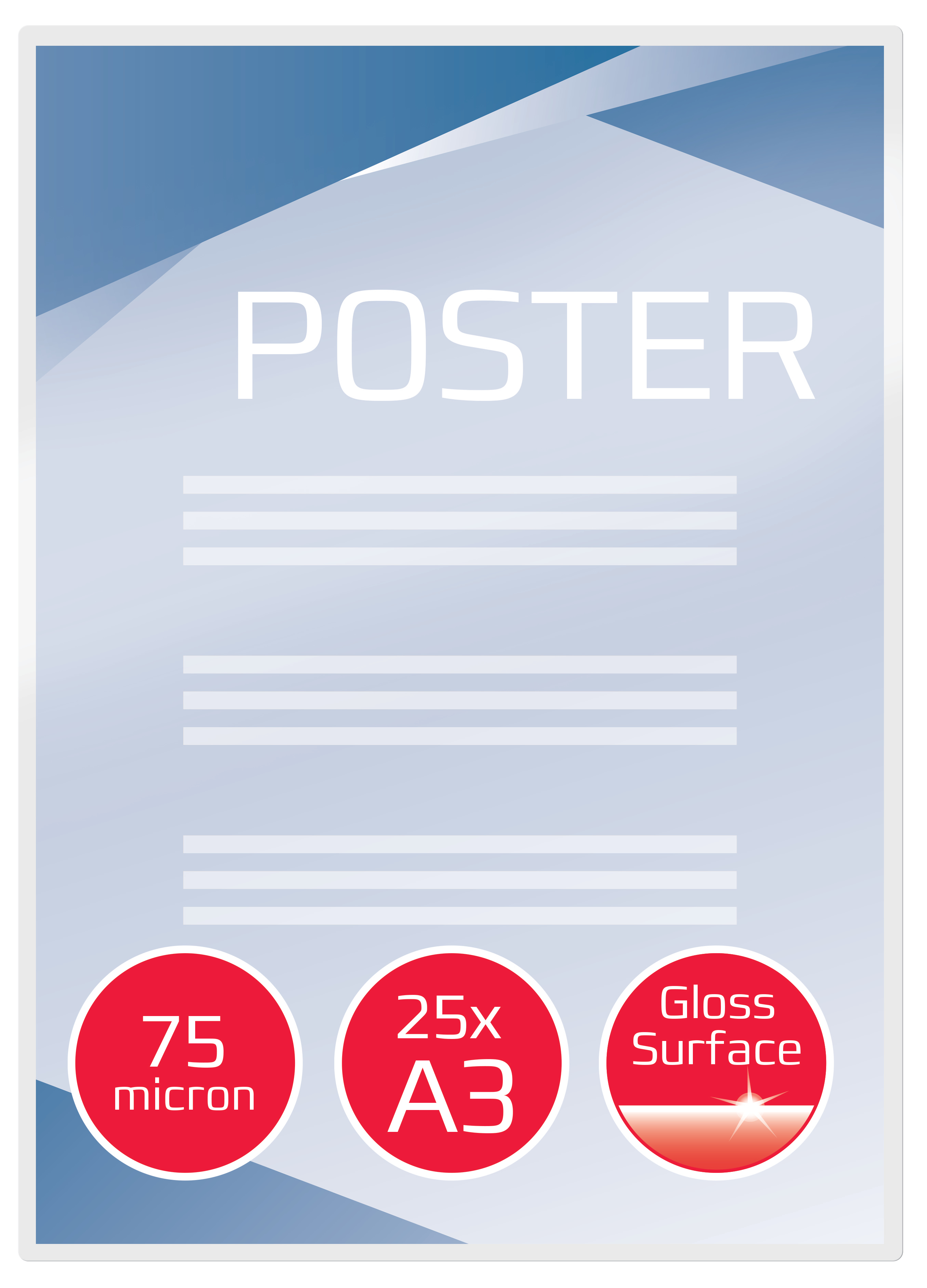 G:LAM.POUCH A3 75MIC WHITE 25PCS