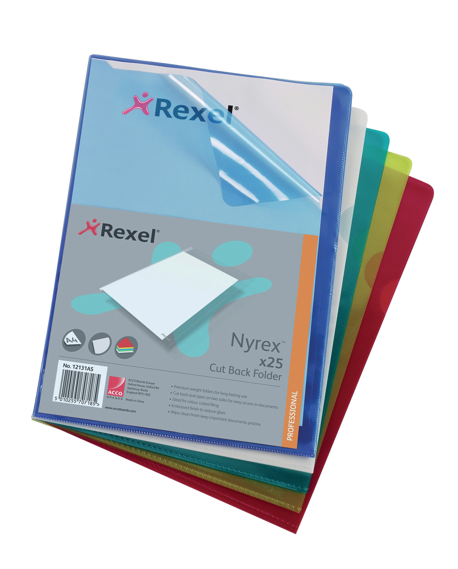 Rx Nyrex Folder Cut Back A4 Asstd PK25