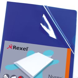Rexel Nyrex Folder Cut Flush A4 BL PK25