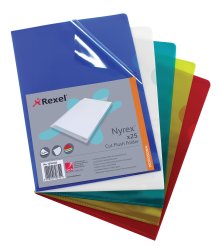 Rexel Nyrex Folder Cut Flush A4 RD PK25