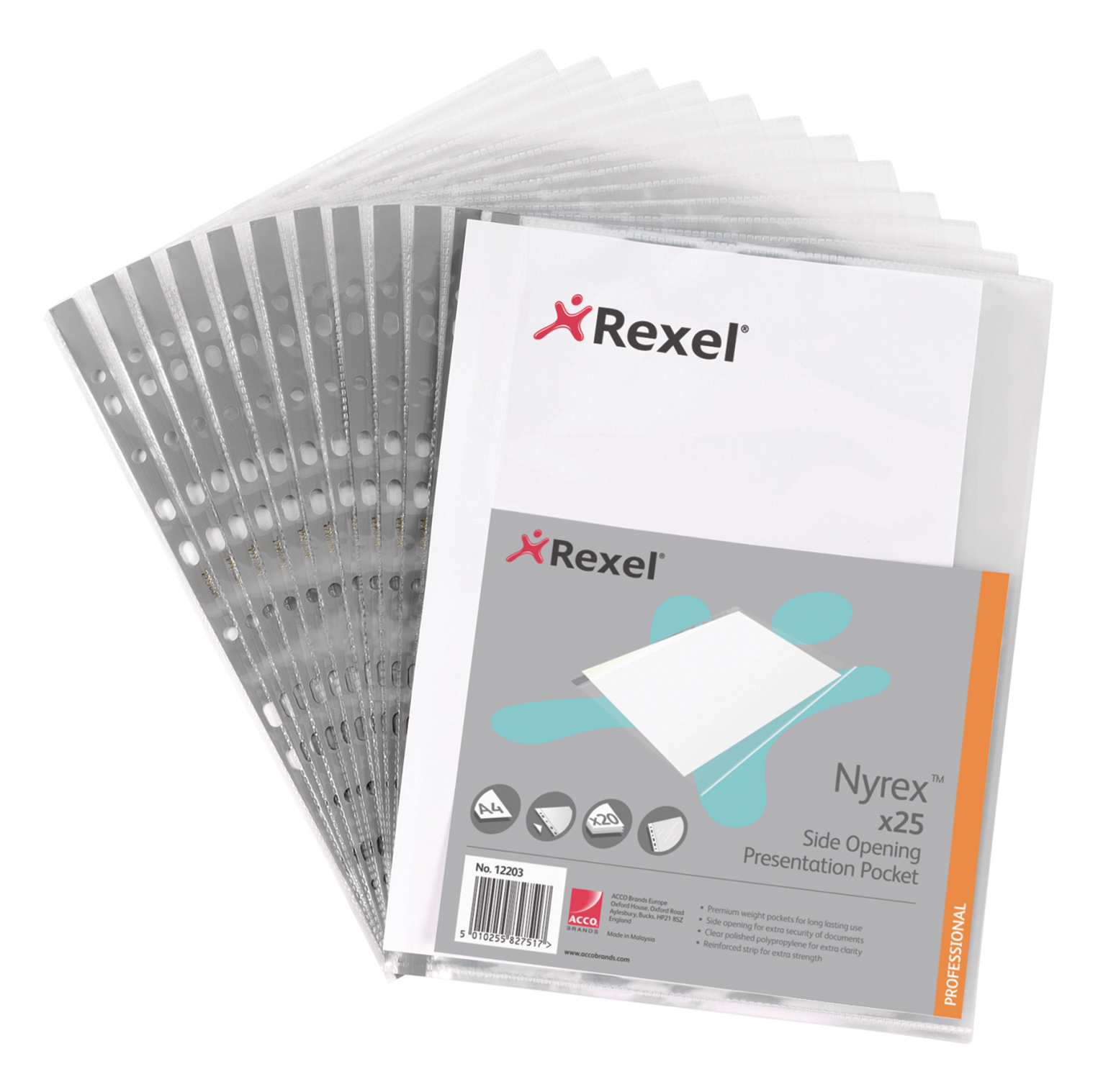 Rexel Nyrex Reinforced Pockets PK25
