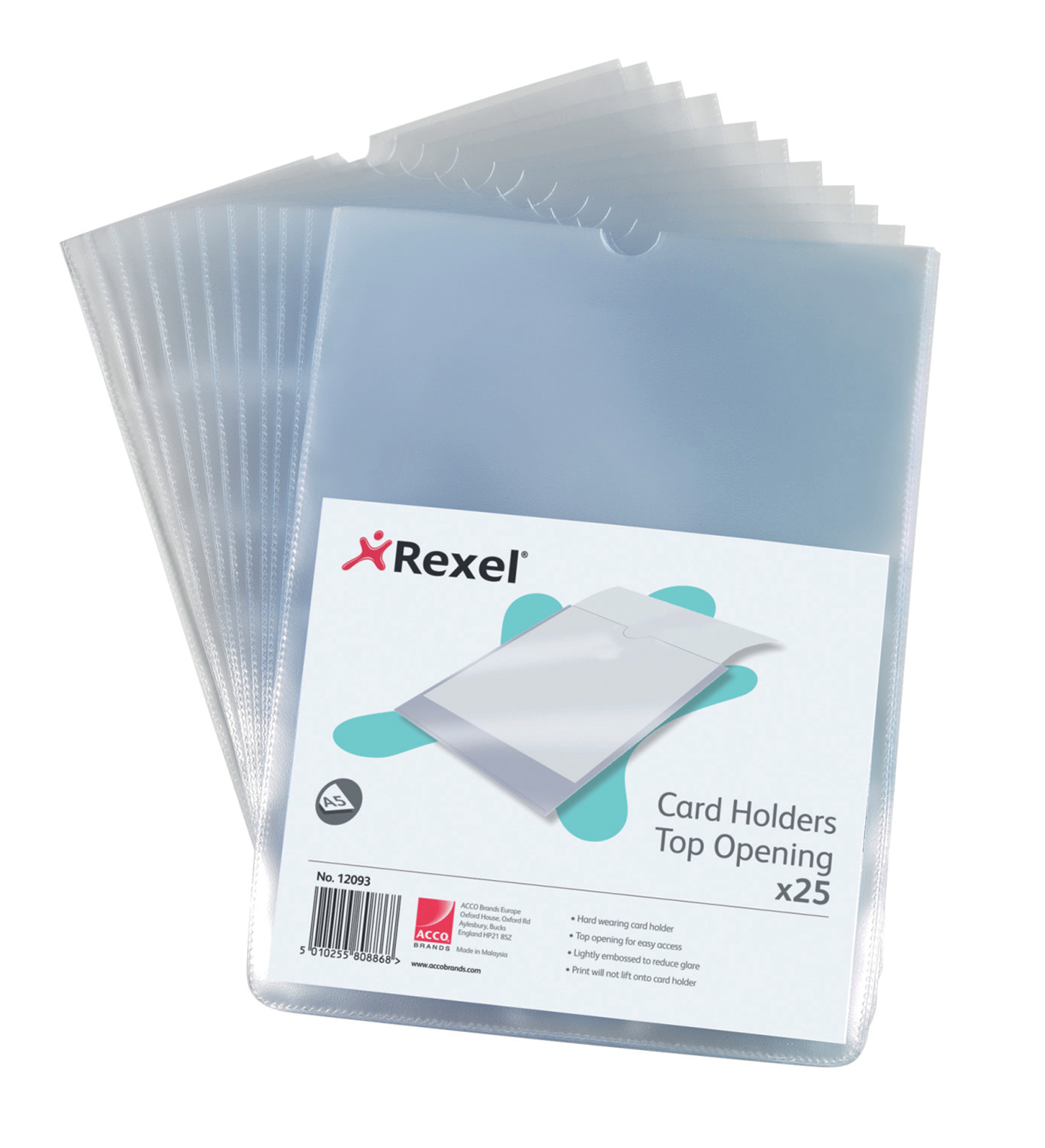 Rexel Nyrex Card Holder Polypropylene A5 Top Opening Clear (Pack 25) 12093
