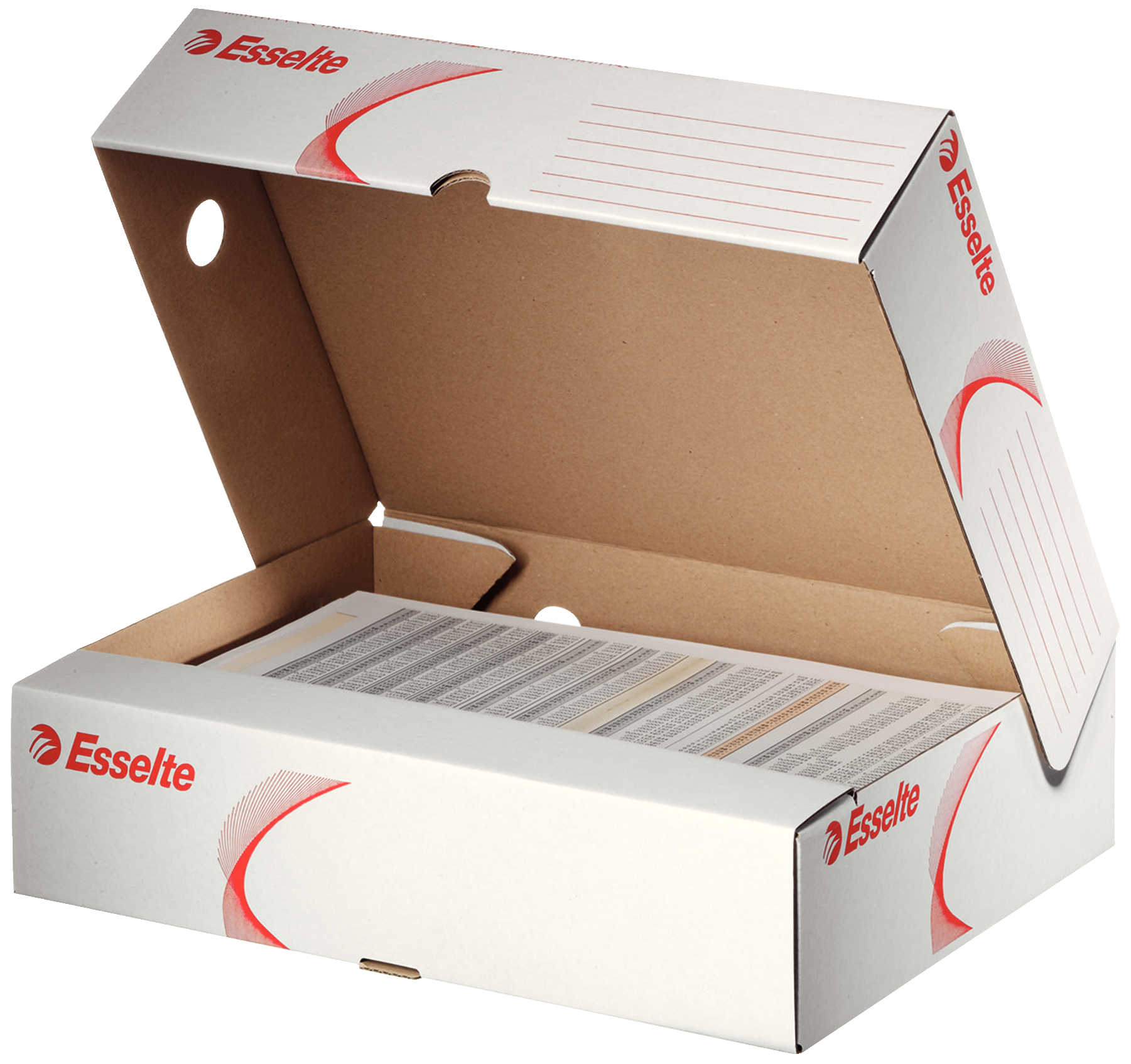 Esselte Standard Archiving Box, A4, 80mm Spine with Wide Opening White - Outer carton of 25
