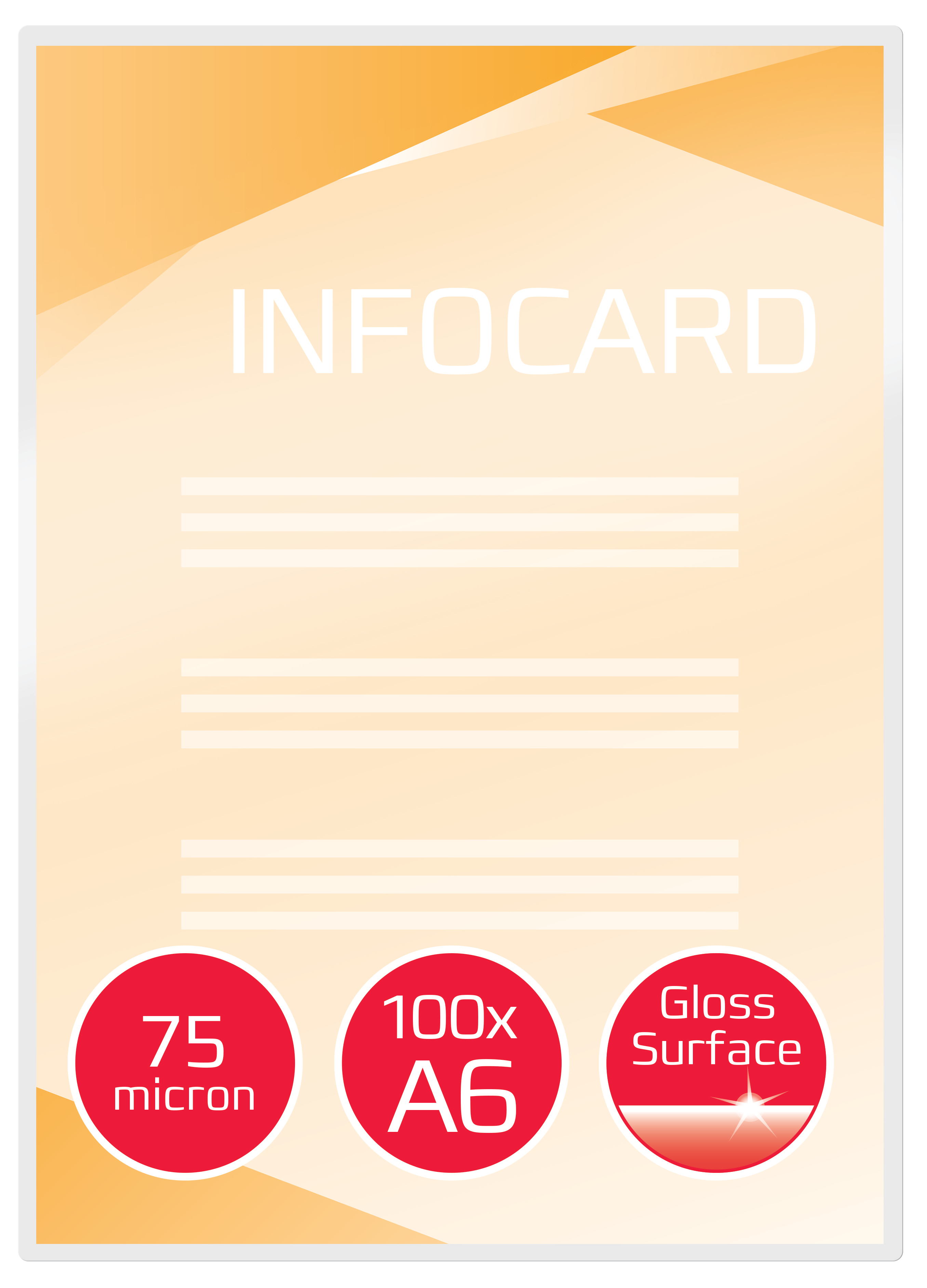 G:LAM.POUCH A6 75MIC CLEAR 100PCS