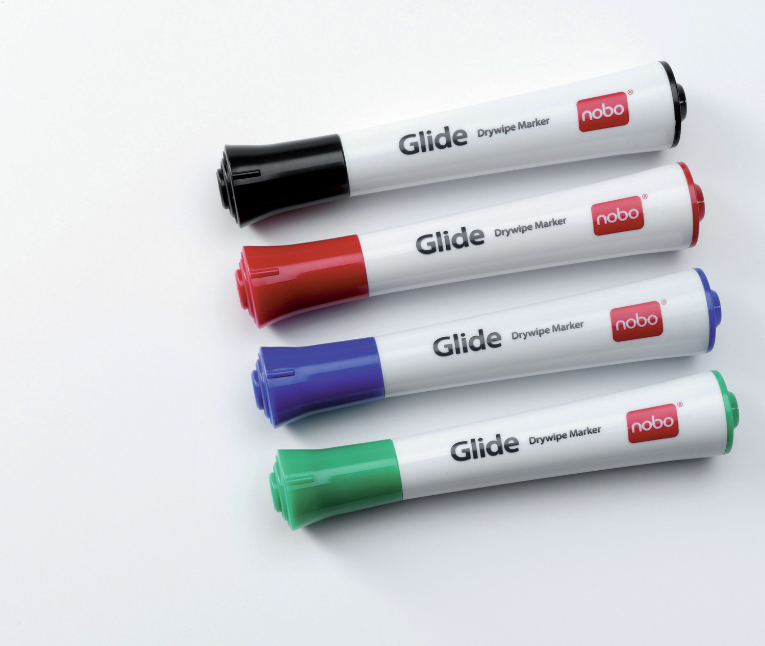 Nobo Glide Whiteboard Marker Bullet Tip 3mm Line Assorted Colours (Pack 4) 1902096