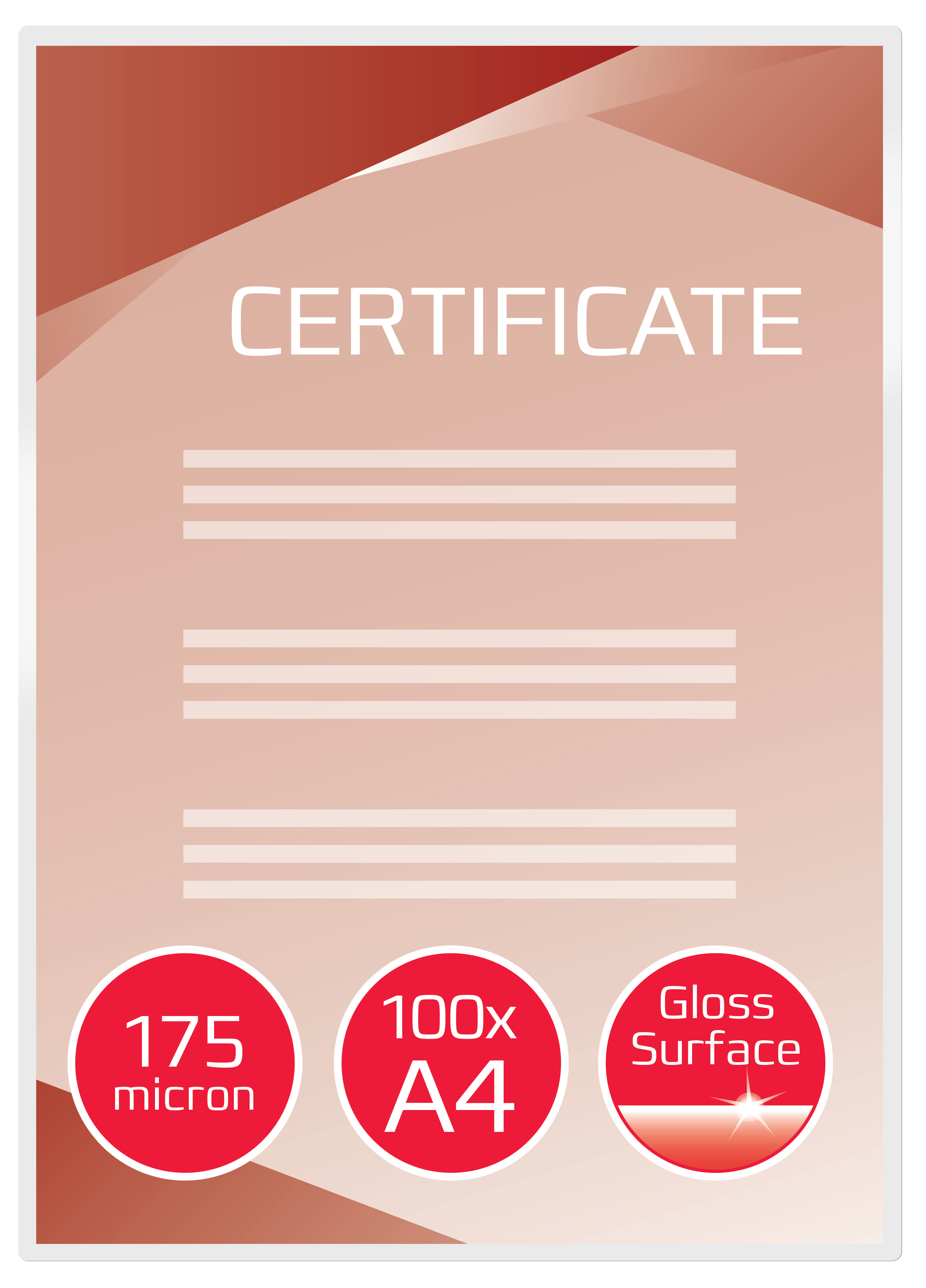 G:LAM.POUCH A4 2X175MIC 100PCS