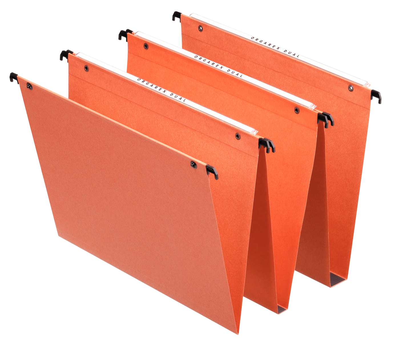 Esselte Orgarex A4 Vertical File Card 30mm Base Orange (Pack 25) 21633