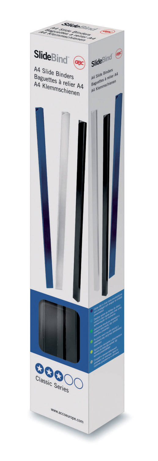 G:SLIDEBINDER A4 5MM BLACK 25PCS