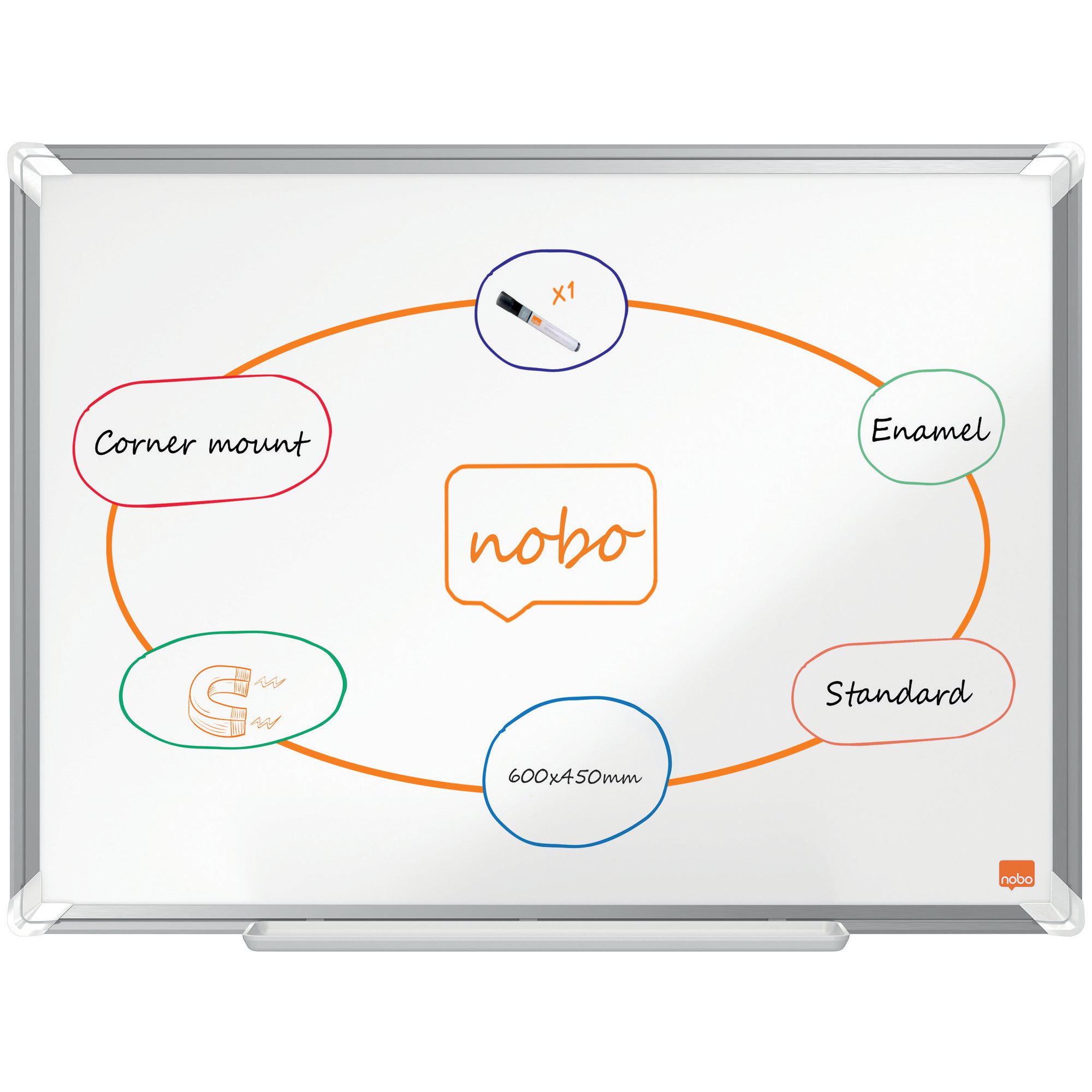 N:WHITEBOARD PREMIUM PLUS ENAMEL 600X450