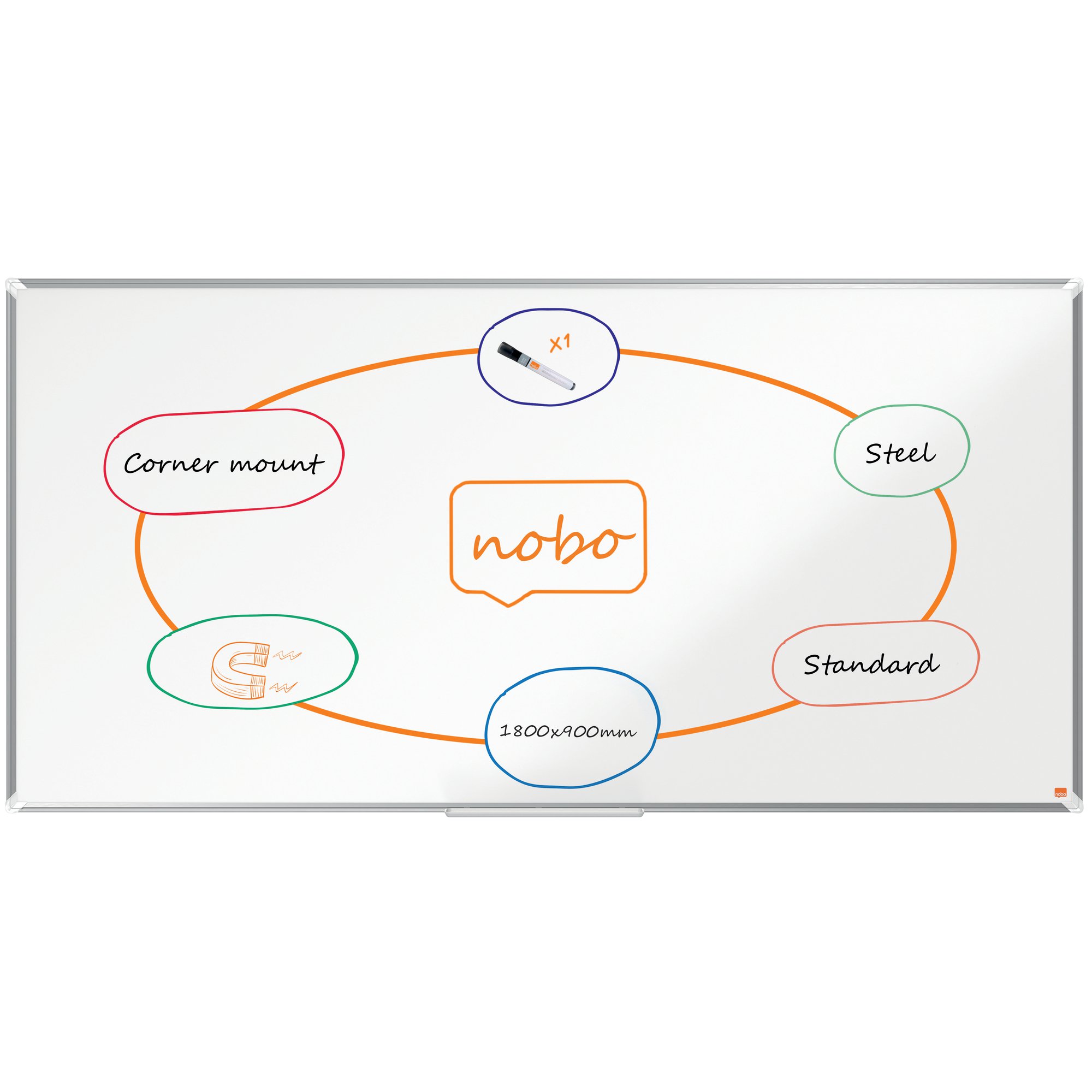 N:WHITEBOARD PREMIUM PLUS STEEL 1800X900