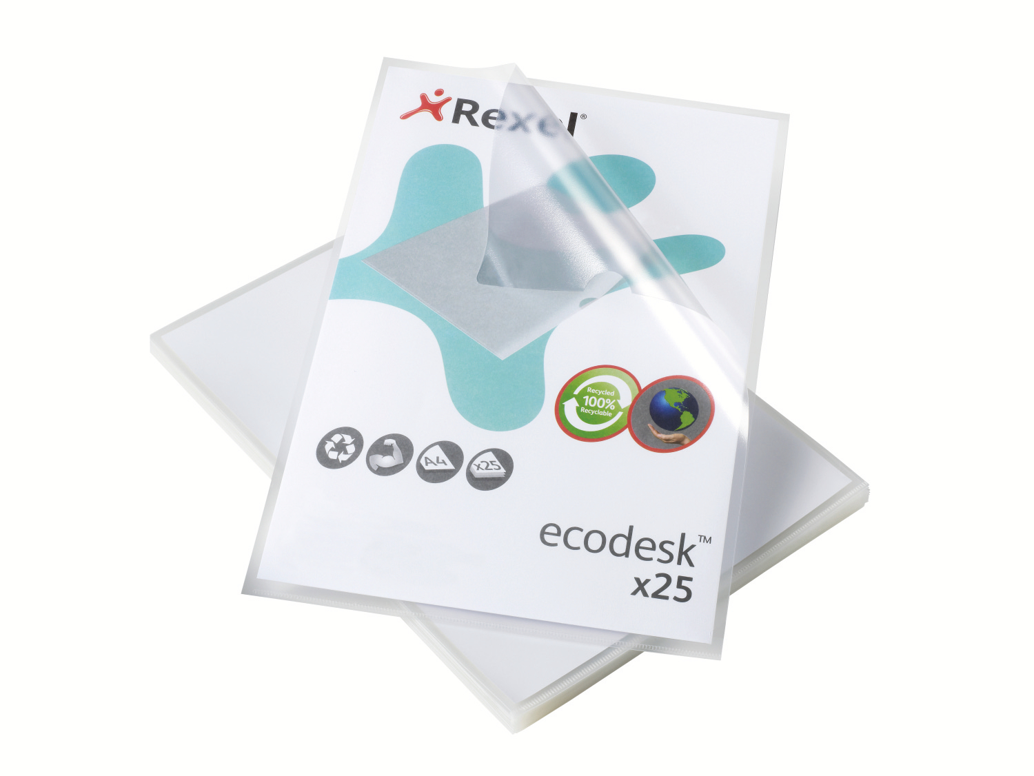 Rexel Ecodesk L Folders A4 Clear PK25