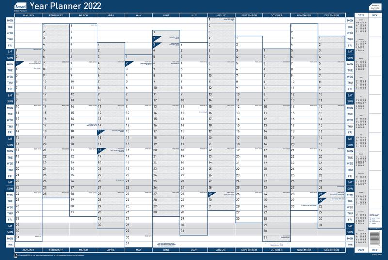 Sasco Year Planner Vertical 2022 2410157
