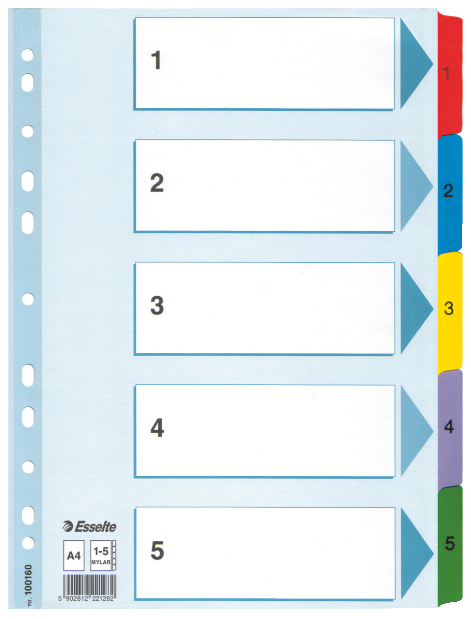 E:INDEX 1-5 MULITCOLOR MYLAR A4
