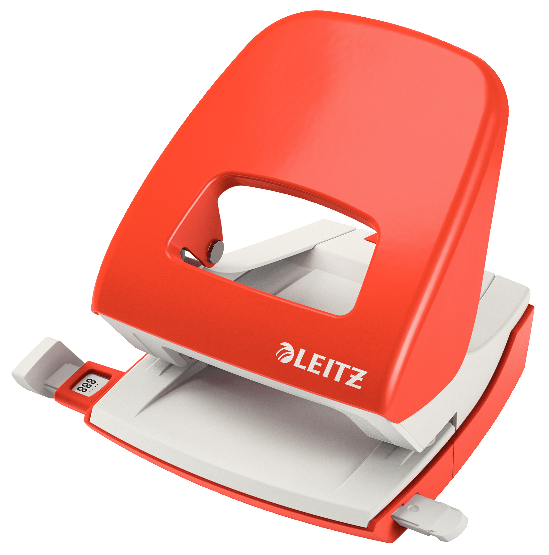 Leitz NeXXt. Metal Office 2 Hole Punch. Punches Up To 30 Sheets. Light Red