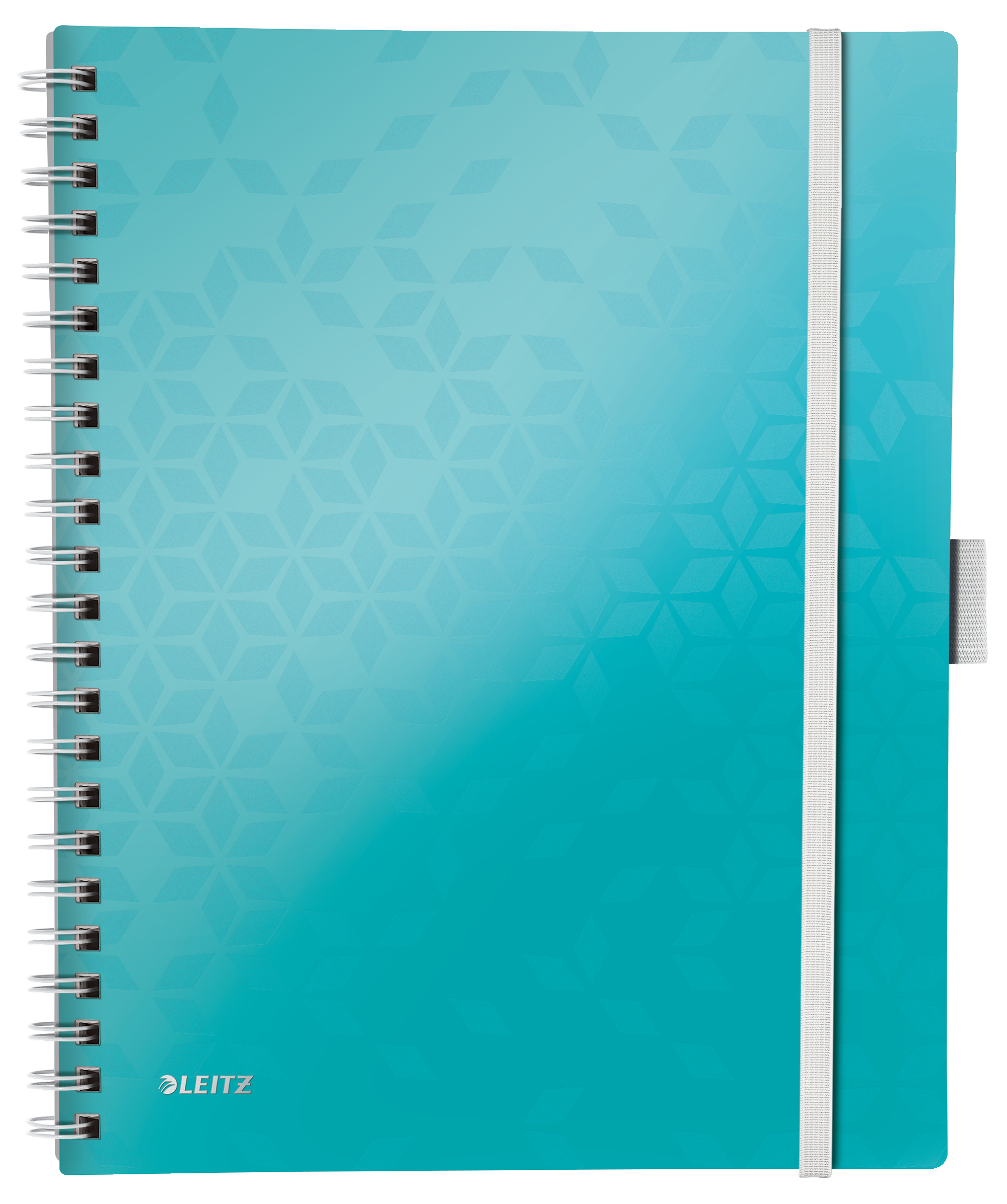 Leitz WOW Be Mobile. Ruled Notebook. Wirebound Polypropylene Cover. 4 Hole Punched. Pen Holder. 3 Flap Folder. 80 Sheets. A4. Ice Blue - Outer Carton Of 6