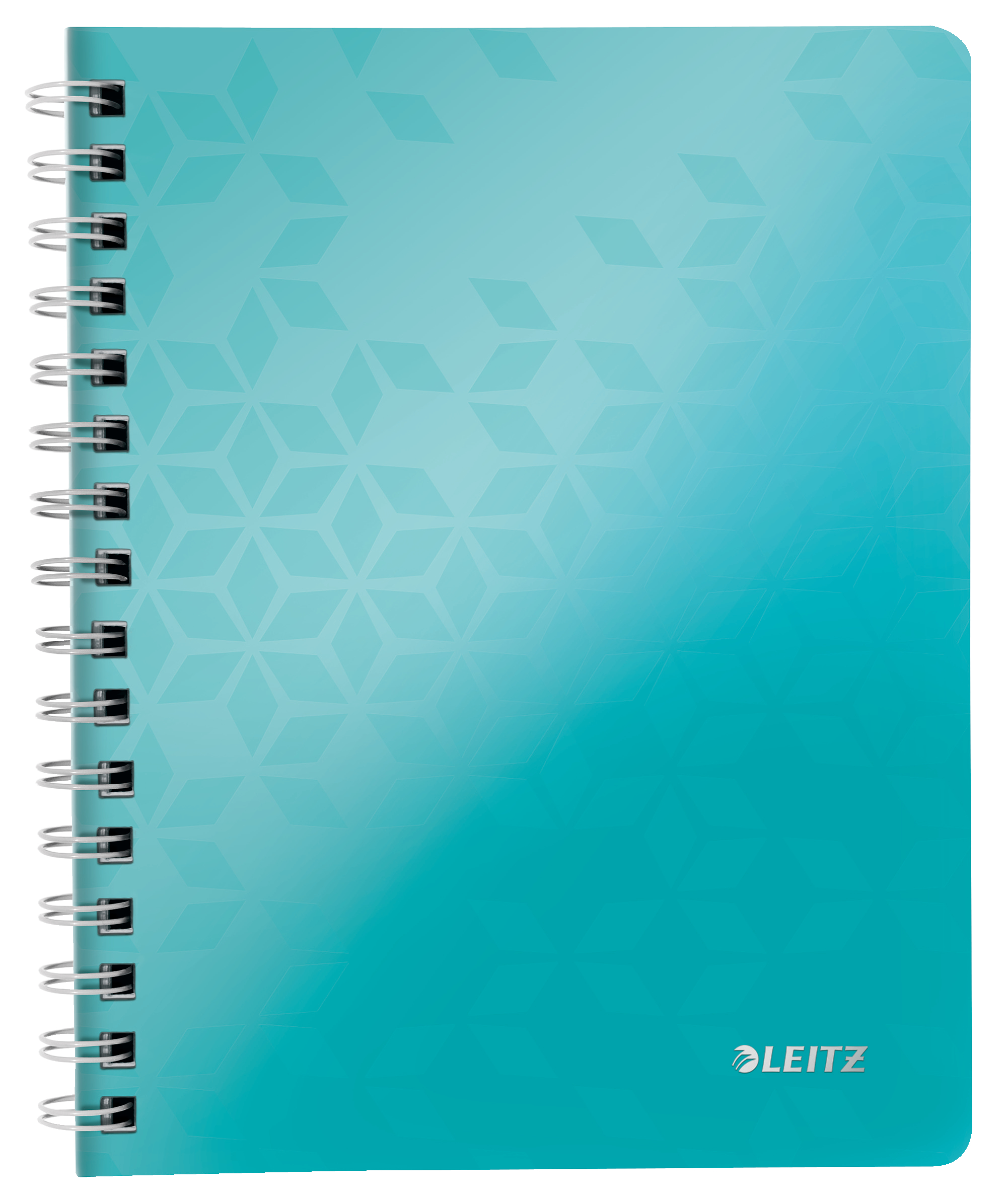 Leitz WOW Ruled Notebook, Wirebound Polypropylene Cover, 80 Sheets, A5, Ice Blue - Outer Carton Of 6