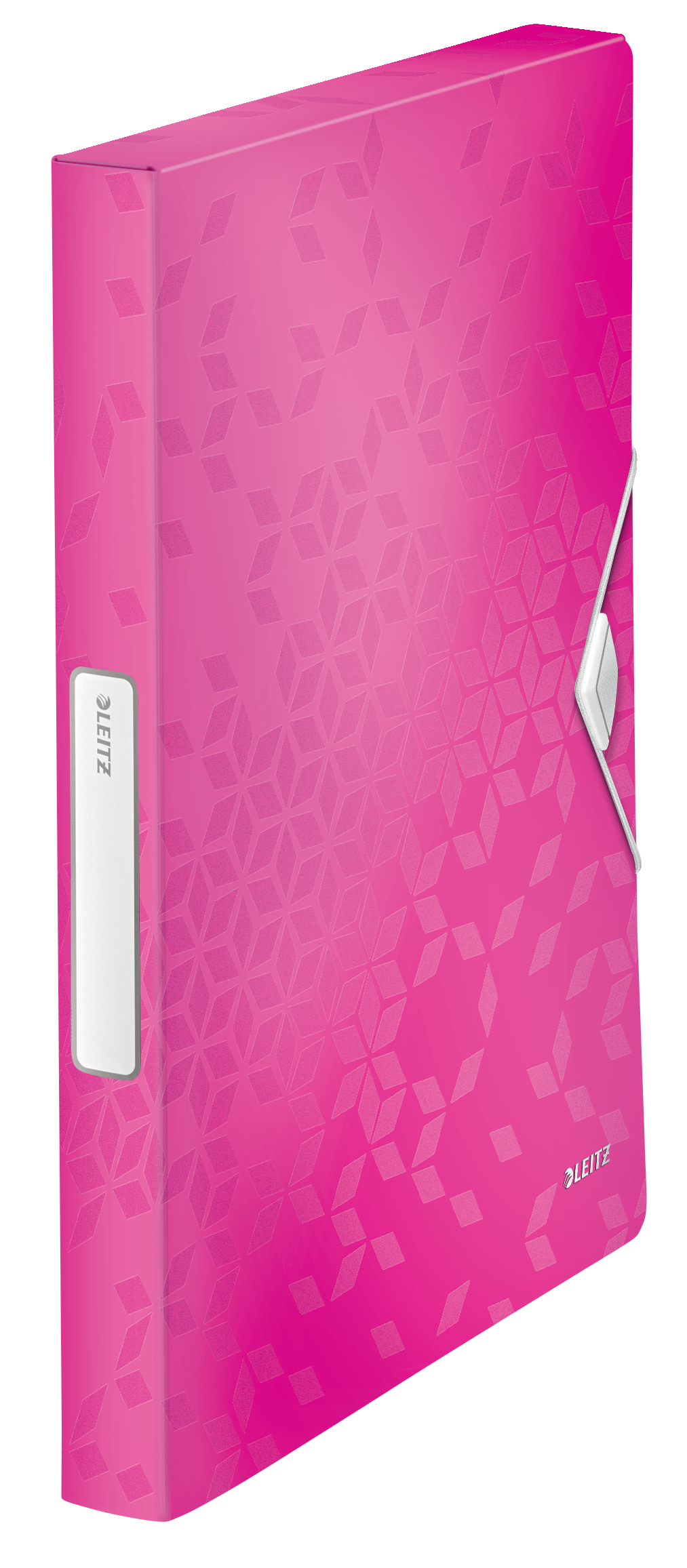 Leitz WOW Box File. Polypropylene. A4. Spine Width 30mm. 250 Sheet Capacity. Pink Metallic - Outer carton of 5