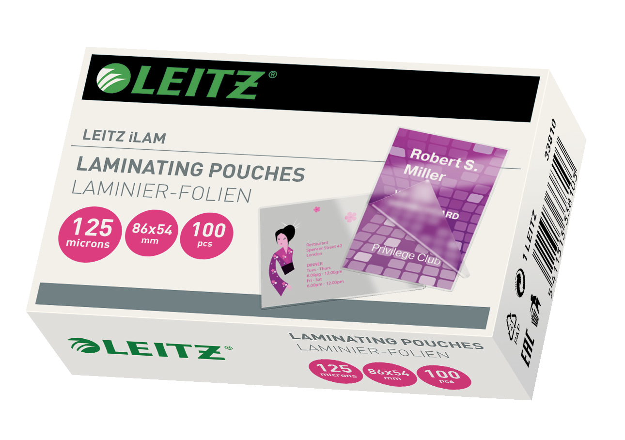 L:LAM.POUCHES CREDITCART 125MIC 100PCS