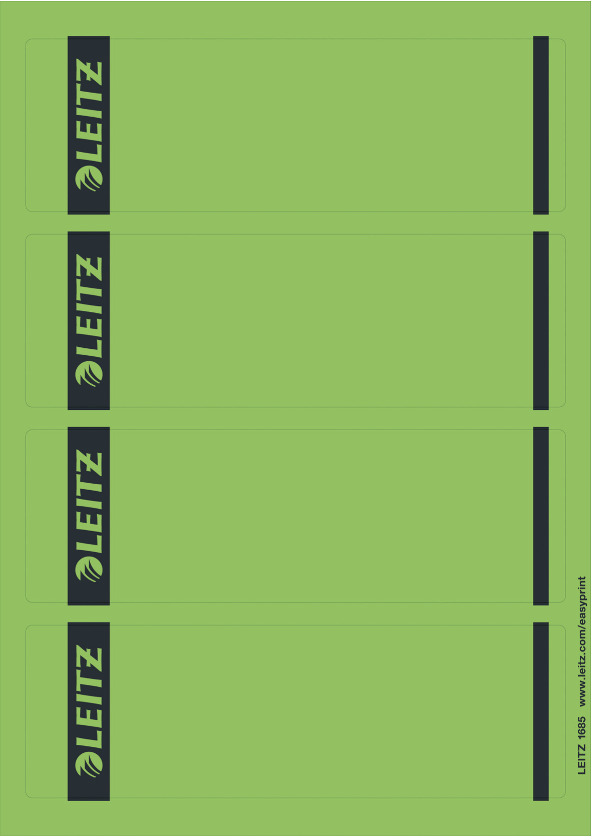 L:SPINE LABEL SHORT WIDE LASER GREEN