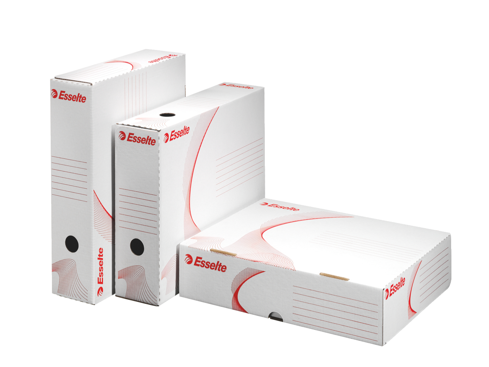 Esselte Standard Archiving Box, A4, 80mm Spine with Wide Opening White (Pack 10)